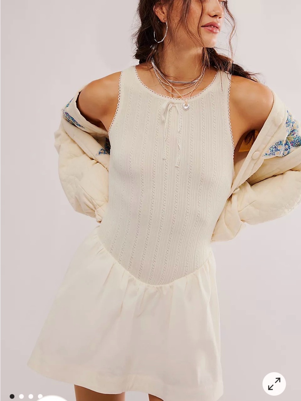 For Love And Lemons Cream Mini Dress #121